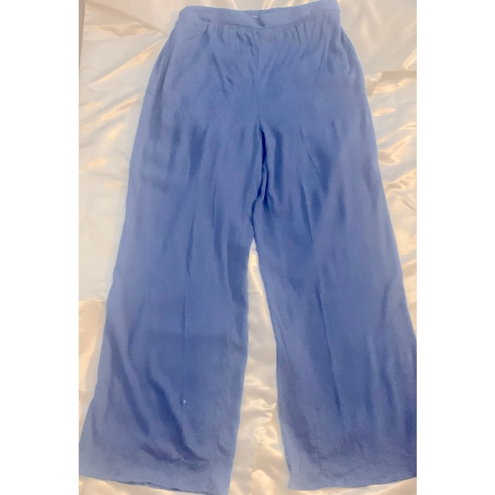 Trendy Blue Polyester Charlotte Russe Wide-Leg Lined Pants